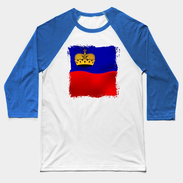 Liechtenstein Artwork Baseball T-Shirt by SASTRAVILA